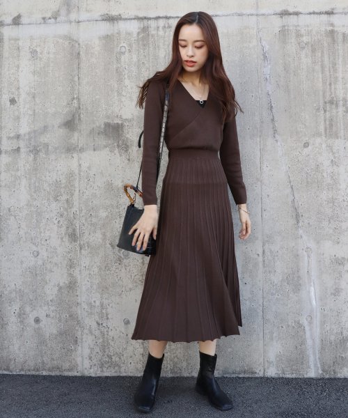 セール カシュクールニットワンピース ブルーイースト Blueeast D Fashion セール カシュクールニットワンピース ブルーイースト Blueeast D Fashion