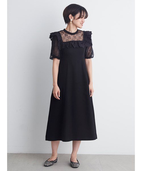 セール レース切替ワンピース リリー ブラウン Lily Brown D Fashion セール レース切替ワンピース リリー ブラウン Lily Brown D Fashion