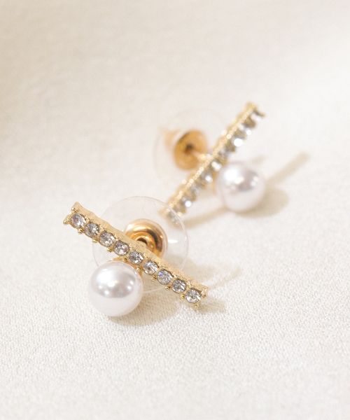 【関税・送料無料】 IVORY&CO★ヴィンテージ パール ピアス シェルフラワー×淡水パールサークルピアス P5025 | ピアス