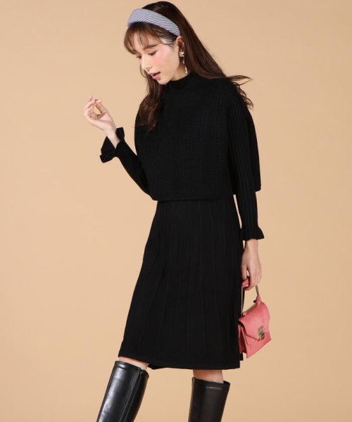 Web別注 柄編みベスト ニットワンピースセット クイーンズコート Queens Court D Fashion Web別注 柄編みベスト ニットワンピースセット クイーンズコート Queens Court D Fashion