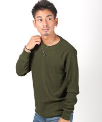 LUXSTYLE/ワッフルクルーネック長袖Tシャツ/ロンT メンズ 長袖Tシャツ ワッフル/503678035