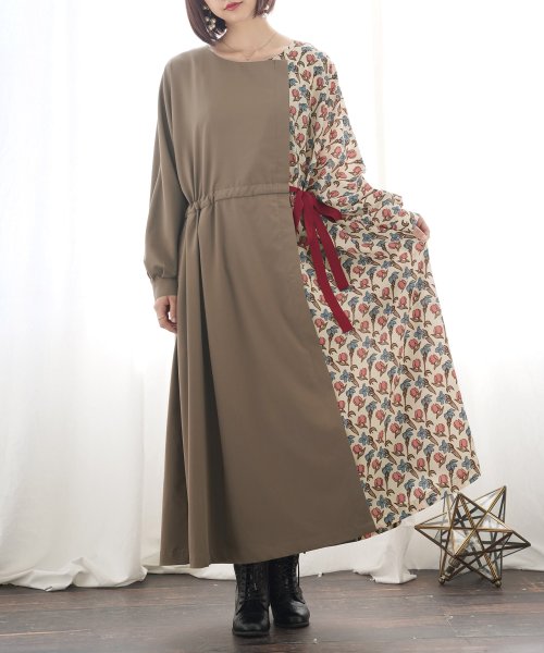 セール アシメフラワー配色サイドリボンワンピース オシャレウォーカー Osharewalker D Fashion セール アシメフラワー配色サイドリボンワンピース オシャレウォーカー Osharewalker D Fashion