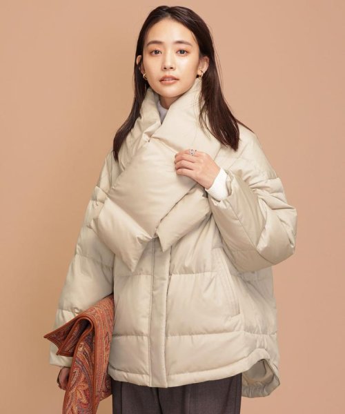 セール マフラー付きノーカラーダウン ナノ ユニバース Nano Universe D Fashion