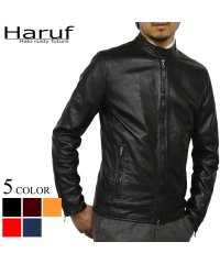 Haruf/ハルフ Haruf レザージャケット 革ジャン ライダースジャケット メンズ 本革 ラムレザー ライダース シングルライダース スタンドカラー 秋冬 WL01/503688878