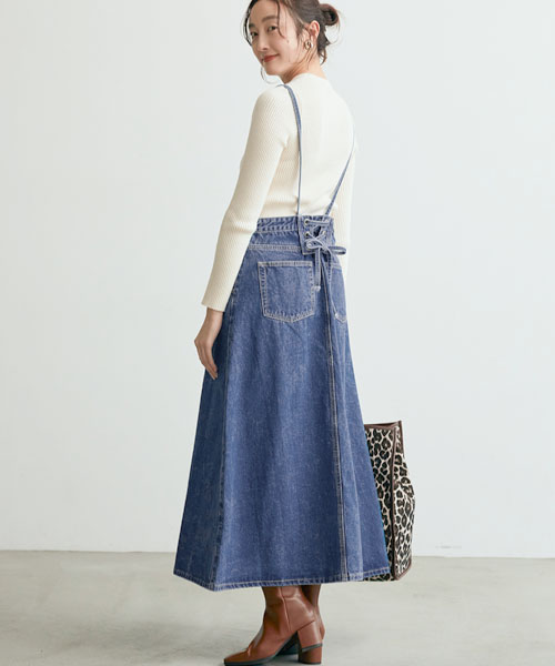 セール 33%OFF】【2way】バックレースアップデニムサロペット