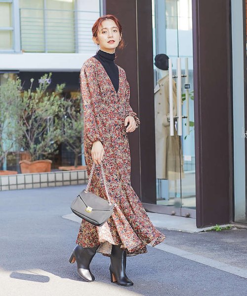 セール Web 一部店舗限定 プリントロングマーメイドワンピース ルージュヴィフラクレ Rouge Vif La Cle D Fashion
