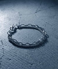 MAISON mou/【YArKA/ヤーカ】silver925 flat & oval chain bracelet [F918]/喜平&楕円ミックスブレスレット シルバー925 /503697202