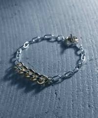 MAISON mou/【YArKA/ヤーカ】silver925 thick flat & oval chain bracelet [F906]/喜平&楕円ミックスブレスレット シルバ/503697203