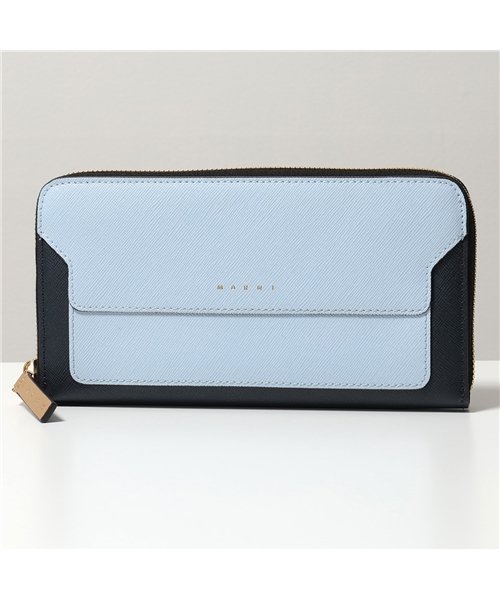 クーポン セール Off Marni マルニ Pfmoe11u21 Lv5 バイカラー サフィアーノレザー レクタンギュラー ラウンドファスナー長財布 レディース マルニ Marni D Fashion
