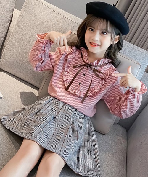 セール キッズ セットアップ 女の子 シャツ スカート 2点セット 長袖 おしゃれ カジュアル 秋冬 小学生 通学着 ミニチェック柄スカート ミニミニストア Miniministore D Fashion セール キッズ セットアップ 女の子 シャツ スカート 2点セット 長袖 おしゃれ カジュアル 秋冬 小学生 通学着 ミニチェック柄スカート ミニミニストア Miniministore D Fashion