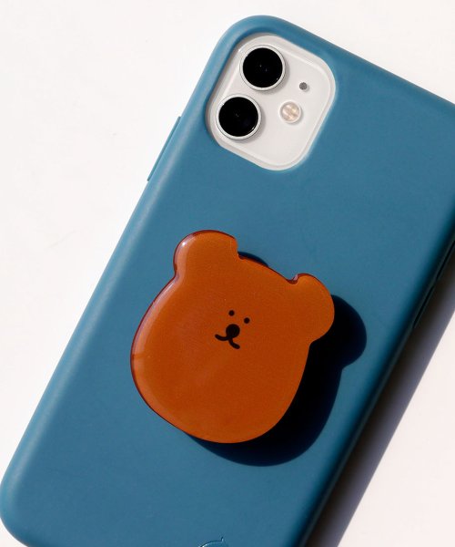 セール スマホグリップ 韓国 Iphone 透明 スマホスタンド 落下防止 グリップトック 薄型 フラット キラキラ ストラップ ピンク ブラウン 茶色 エクレボ Exrevo D Fashion