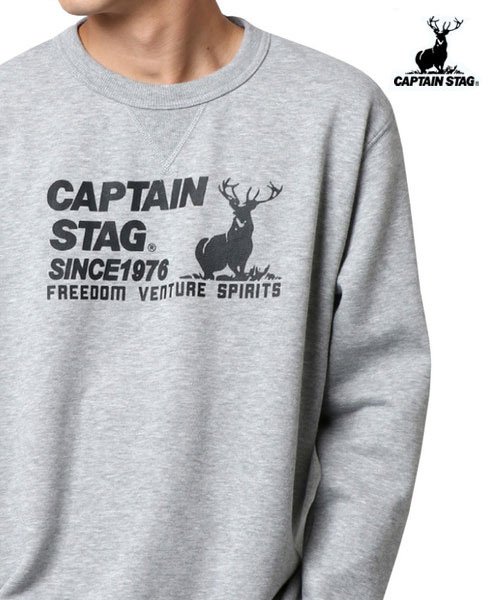 セール Captain Stag キャプテンスタッグ スウェット トレーナー あったか裏起毛 鹿 トナカイ ロゴ アウトドア マルカワ Marukawa D Fashion