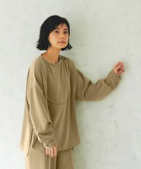 qualite/【WEB・一部店舗限定】起毛サテンカッティングブラウス/503703993