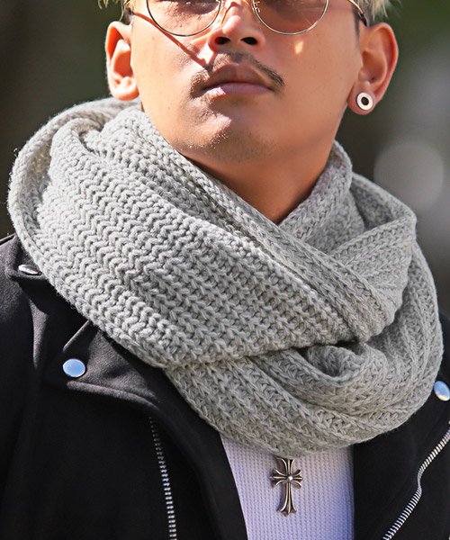 畦編みニットスヌード スヌード マフラー メンズ ネックウォーマー ニット 畦編み ニットスヌード ラグスタイル Luxstyle D Fashion 畦編みニットスヌード スヌード マフラー メンズ ネックウォーマー ニット 畦編み ニットスヌード ラグスタイル Luxstyle D Fashion