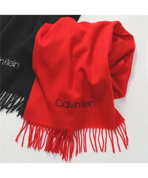 Calvin Klein カルバンクライン K50k K60k ウール マフラー ストール ロゴ刺繍 フリンジ メンズ カルバンクライン Calvin Klein D Fashion Calvin Klein カルバンクライン K50k K60k ウール マフラー ストール ロゴ刺繍 フリンジ メンズ カルバンクライン Calvin Klein D Fashion