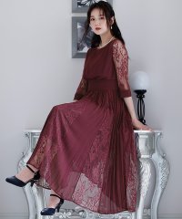 PourVous/プールヴー PourVous シアーカフスワンピースドレス大きいサイズ袖あり&ミモレ丈結婚式フォーマル ワンピース パーティードレス 20代 30代 40代/502907929