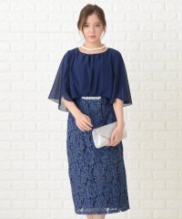 Lace Ladies/ビジュー付 ミモレ丈 レースワンピースドレス/503711293