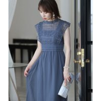 PourVous/プールヴー PourVous ノースリーブ&ロングワンピースドレスクロシェレース大きいサイズ結婚式フォーマル ワンピース パーティードレス 20代 30代 40/502480026