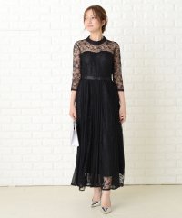 Lace Ladies/五分袖レースウエストリボンロングワンピースドレス/503711319