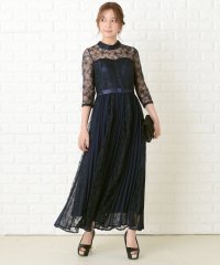 Lace Ladies/五分袖レースウエストリボンロングワンピースドレス/503711319