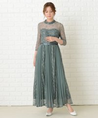 Lace Ladies/五分袖レースウエストリボンロングワンピースドレス/503711319