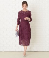 Lace Ladies/レースデザイン七分袖ワンピースドレス/503711321