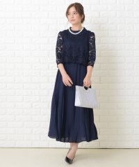 レースレディース/花柄レース プリーツ ロングワンピースドレス/503711329