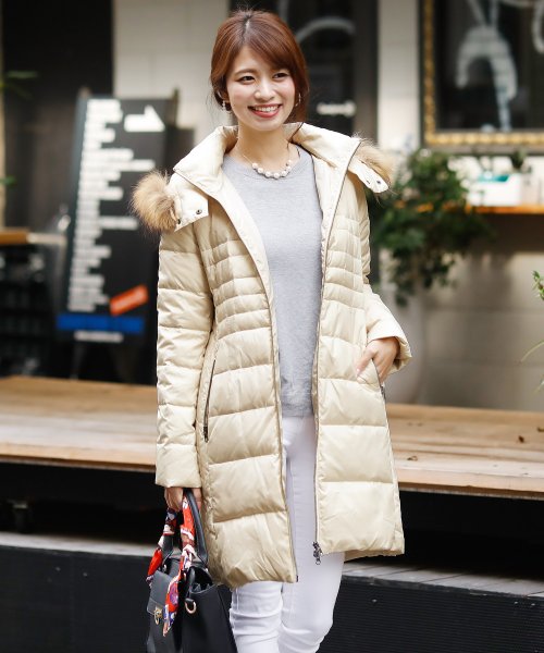 ラクーンファースリムダウンコート 秋冬 結婚式対応 冬 コート プールヴー Pourvous D Fashion
