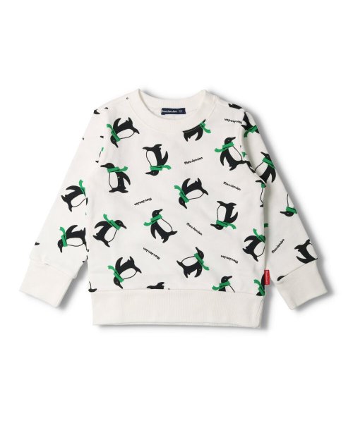 セール 子供服 Moujonjon ムージョンジョン ペンギン しろくま総柄裏毛トレーナー 80cm 130cm M ムージョンジョン Moujonjon D Fashion セール 子供服 Moujonjon ムージョンジョン ペンギン しろくま総柄裏毛トレーナー 80cm 130cm M ムージョンジョン Moujonjon D Fashion