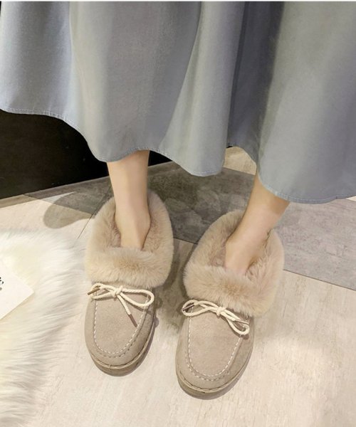 セール ムートンブーツ レディース 靴ショート モカシン 裏起毛 リボンかわいい ふわもこ 暖かい オシャレ もこもこ 防寒 冷え取り お出かけ セイヘイショップ Seiheishop D Fashion