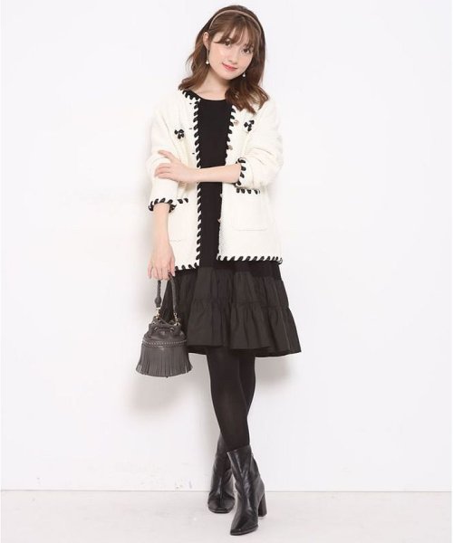 美人百花4月号掲載 配色デザインニットジャケット アプワイザー リッシェ Apuweiser Riche D Fashion