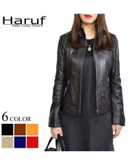 Haruf/ハルフ Haruf レザージャケット シングルライダースジャケット 革ジャン レディース 本革 スタンドカラー ラムレザー レディースアウター 秋冬 DANIE/503722657