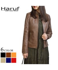 Haruf/ハルフ Haruf レザージャケット シングルライダースジャケット 革ジャン レディース 本革 スタンドカラー ラムレザー レディースアウター 秋冬 DANIE/503722657