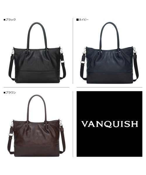 ヴァンキッシュ Vanquish バッグ トートバッグ ショルダーバッグ メンズ 2way Tote Bag ブラック ネイビー ブラウン 黒 Vqm 4195 ヴァンキッシュ Vanquish D Fashion