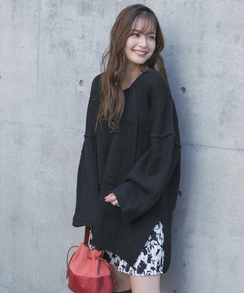 セール レースアップニットチュニックワンピース ビッキー Vicky D Fashion