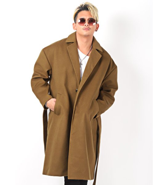 セール フェイクウールロングチェスターコート チェスターコート コート メンズ ウール Bitter ビター系 秋冬 ラグスタイル Luxstyle D Fashion