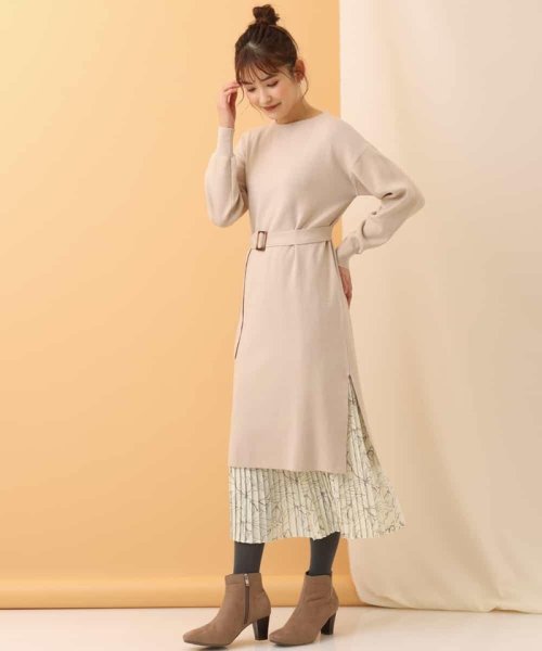 セール 洗える 2点セット ニットワンピース プリーツスカート アー ヴェ ヴェ A V V D Fashion