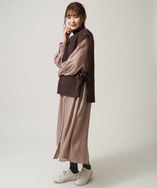 2点セット 洗える ニットベストシャツワンピースセット アー ヴェ ヴェ A V V D Fashion 2点セット 洗える ニットベストシャツワンピースセット アー ヴェ ヴェ A V V D Fashion