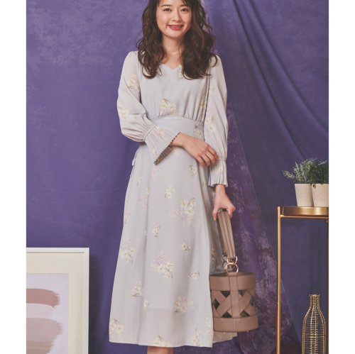 美人百花2月号掲載 ライラックフラワー柄ワンピース ノエラ Noela D Fashion 美人百花2月号掲載 ライラックフラワー柄ワンピース ノエラ Noela D Fashion