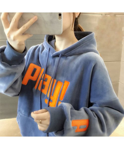セール 裏起毛 ロゴパーカー トレーナー レディース おしゃれ フード付き スウェット ゆったり ポケット付き 長袖プルオーバー 着やせ ミニミニストア Miniministore D Fashion セール 裏起毛 ロゴパーカー トレーナー レディース おしゃれ フード付き スウェット ゆったり ポケット付き 長袖プルオーバー 着やせ ミニミニストア Miniministore D Fashion