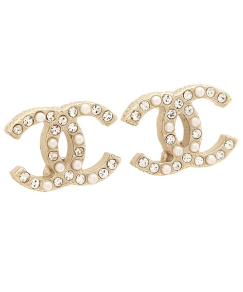 シャネル ピアス アクセサリー レディース Chanel Ab3032 B N5443 クリア ホワイト ゴールド シャネル Chanel D Fashion