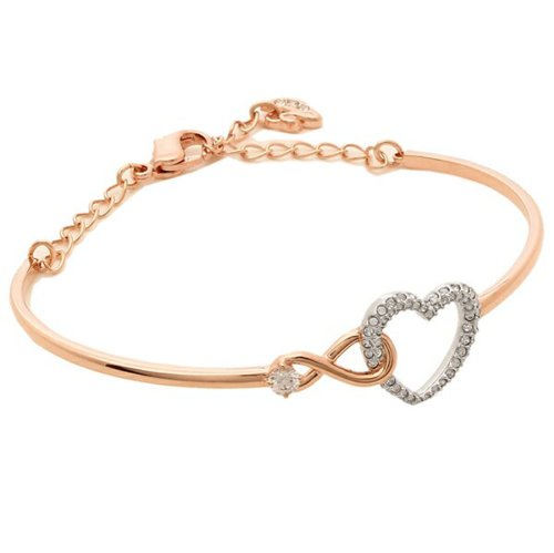セール スワロフスキー ブレスレット アクセサリー Swarovski Infinity Heart インフィニティ レディース バングル ローズゴール スワロフスキー Swarovski D Fashion