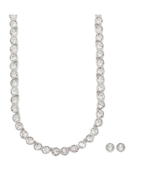 セール スワロフスキー ネックレス ピアス アクセサリー レディース Tennis セット Swarovski シルバー スワロフスキー Swarovski D Fashion