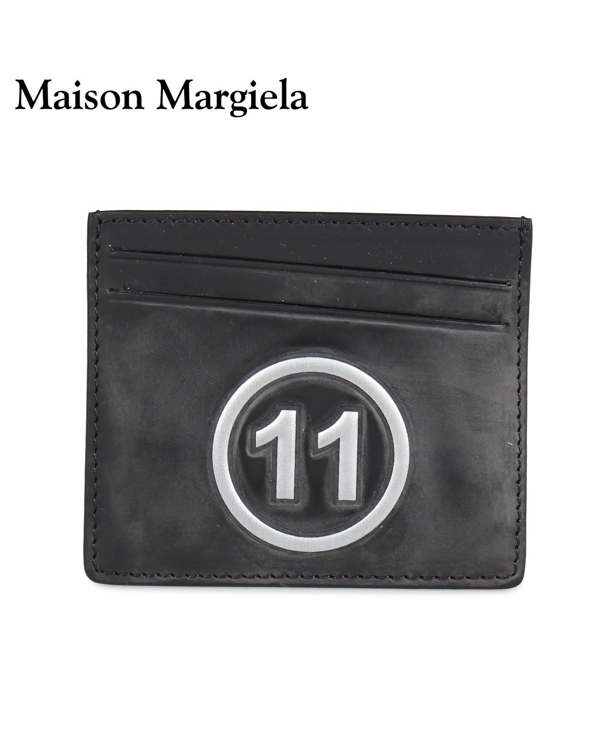 メゾンマルジェラ MAISON MARGIELA カードケース 名刺入れ 定期入れ 税込 メンズ レディース CARD SHOP 特売 スニークオンラインショップ S35UI04 レザー ONLINE 黒 ブラック CASE SNEAK