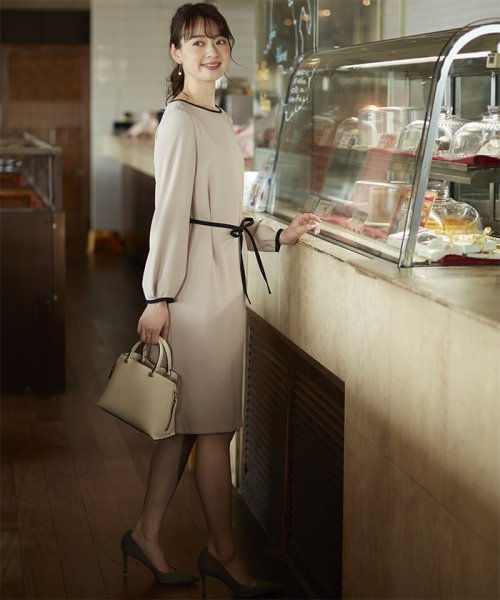 セール 洗える バイカラーサックワンピース ナチュラルビューティーベーシック Natural Beauty Basic D Fashion