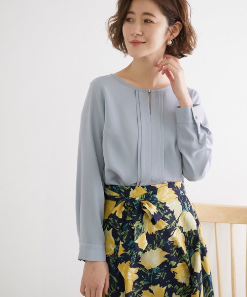 Web限定カラー グレー サックス ゴールドパーツフロントタックブラウス ロペピクニック Rope Picnic D Fashion Web限定カラー グレー サックス ゴールドパーツフロントタックブラウス ロペピクニック Rope Picnic D Fashion