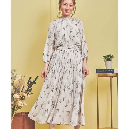 セール 美人百花3月号掲載 スズランプリントプリーツワンピース ノエラ Noela D Fashion