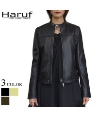 Haruf/ハルフ Haruf 本革 レザージャケット ライダースジャケット 革ジャン レディース シンプル かわいい ラムレザー 羊革 ブラック 黒 グレー ベージュ 秋/503762355