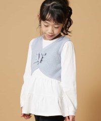 a.v.v(KID'S)/[100－130]ギャザーリボンベストティアードカットソーセット[WEB限定サイズ]/503766281