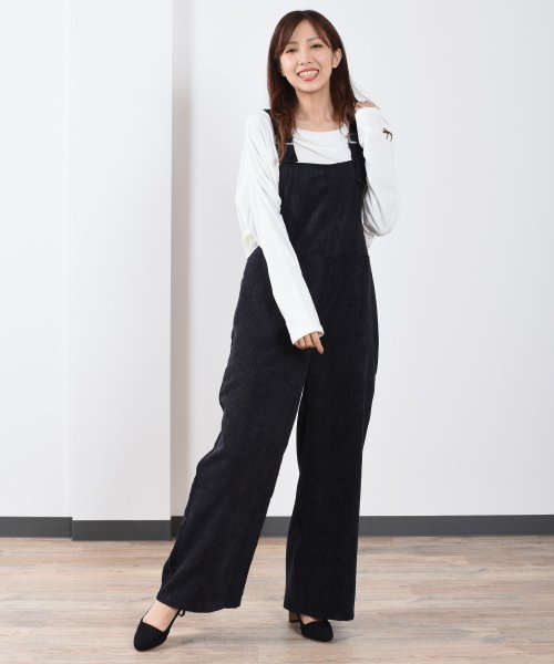 セール 秋冬定番のコーデュロイ サロペット 可愛いシルエットで着心地も マットなスクエアメタルで大人可愛いスタイルに ワイドパンツ大きいサイズ フェルトマリエッタ Felt Maglietta D Fashion